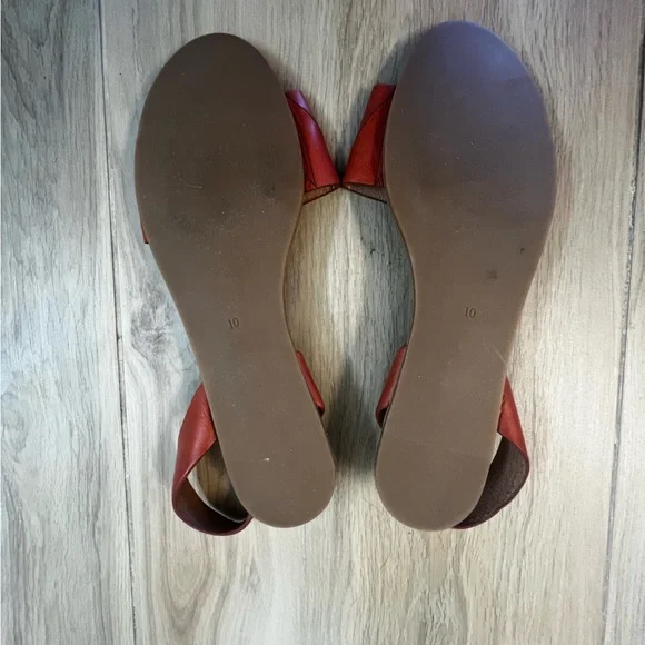 Madewell Dusty Red Leather Slingback Sandals - Picture 5 of 5